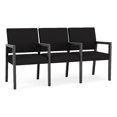 thumbnail image 1 of Pemberly Row Waiting Reception 3 Seat Tandem Seating Wood Frame in Black, 1 of 5