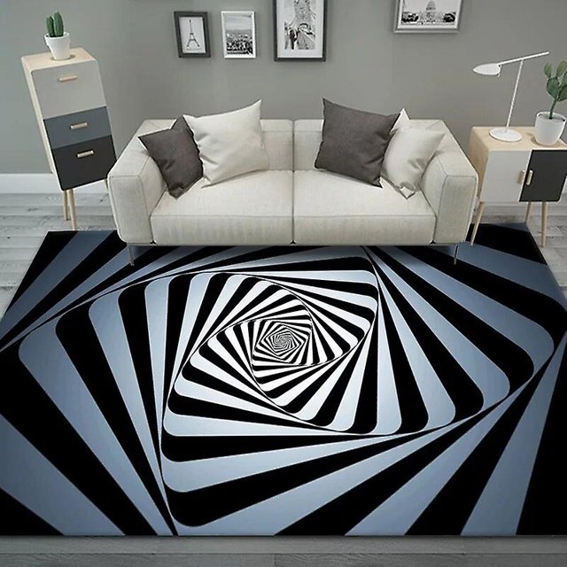 3d Vortex Illusion Carpet Entrance Door Floor Mat Abstract Geometric Optical Doormat Non-slip Floor Mat Living Room Decor Rug-SinKeeU