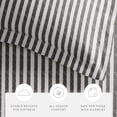 thumbnail image 4 of Noble Linens Gray Puffed Rugged Stripes Duvet Set 3-Piece Duvet Cover Set, King/Cal King, 4 of 13