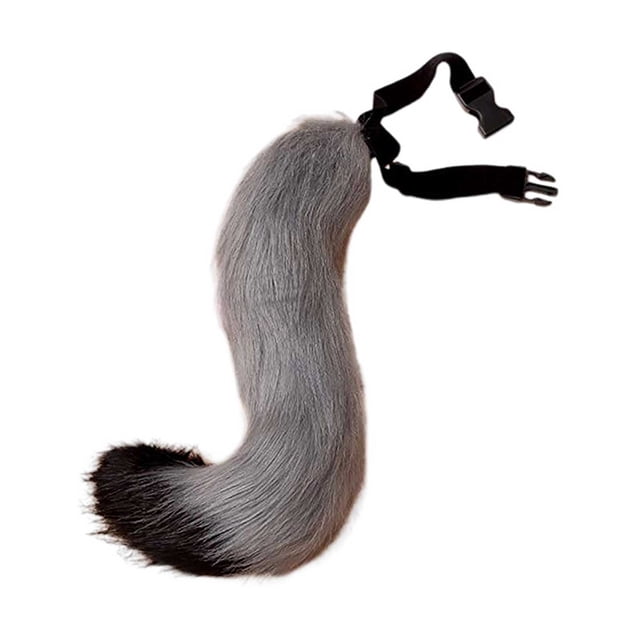 Colgante de cola de animal 3D para Halloween, con pompones y soporte para mujer, cola peluda de moda, 50 cm, cola de peluche para Halloween