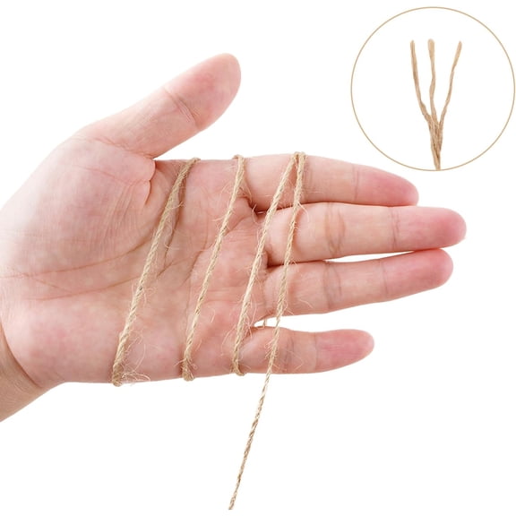 Jute Twine - Natural Brown Jute String, 3-Ply Thin String for Gardening, Craft Twine for DIY Crafts, Gift Wrapping, Crochet, Macrame Decor