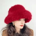 thumbnail image 2 of Fjofpr Women Hats Clearance Fluffy Winter Hat Fisherman Hat Warm Windproof Cap Women's Solid Color Winter Warm Punk Dome Hat Fashion Plush Fisherman Hat, 2 of 3