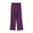 thumbnail image 2 of Endives Womens Satin Wide Leg Pants Straight Leg Loose Fit High Waist Casual Comfortable Versatile Baggy Pants, 2 of 7