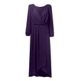 thumbnail image 3 of Robe en Mousseline pour Femme Invitée de Mariage à Col en V pour Occasions Formelles et Semi-Formelles, 3 of 4