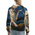 thumbnail image 7 of Daiia Vintage Starry Sky Labrador A Pattern Women's Fashion Hoodies & Sweatshirts with Kangaroo Pocket Hooded Sweatshirt with Eye-catching Drawstrings-Medium, 7 of 7