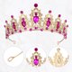 thumbnail image 3 of Mujeres Faux Crystal Queen Crowns Tiara, Princess Rhinestone Tiaras, Novia Boda Fiesta de cumpleaños Cosplay Accesorios para el cabello, Gold Tone Rose Red, 3 of 7