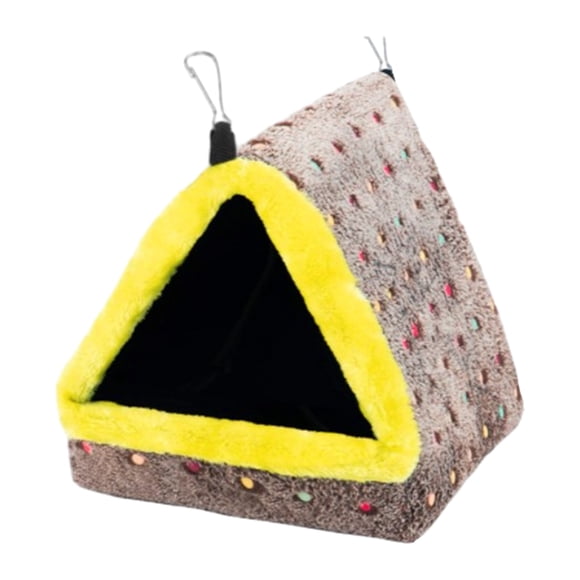Methold Casa Nido de Pájaro grande y cálida para invierno, hamaca colgante para pájaros con terciopelo y engrosamiento para calidez Jaulas de pájaros negro interno
