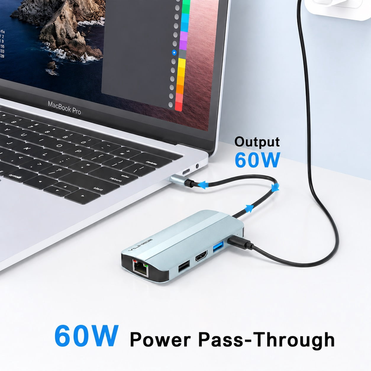VILINICE USB C Hub, 9-in-1 USB C Laptop Docking Station with 1080P HDMI, RJ45 Ethernet Multiport Adapter with Charging, USB 3.0, SD/TF Card Reader, Compatible with MacBook Pro/Air and USB-C Devices