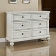 thumbnail image 6 of Lea 54 Inch Wide Dresser Chest, 6 Gliding Drawers, Wooden Bun Feet, White, 6 of 6