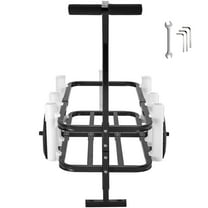 KFFKFF Coastal Fishing Trolley, Supports up to 200 lbs, Marine and Fish Transport Cart with Pair of 11" Large Rubber Balloon Wheels for Sandy Terrains, Sturdy Steel Pier Cart with Seven Rod Slots