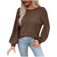 thumbnail image 1 of Timegard T-Shirts pour Femmes à Manches Longues à Col Rond Hauts Basiques Décontractés Confortables Blouses de Couleur Unie, 1 of 6