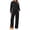 Black, variant on Plus Size Womens Sweatsuits 2 Piece Outfit Sets Winter Crewneck Sweatshirts and Loose Wide Leg Sweatpants Casual Fleece Lined Lounge Sets