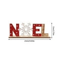 thumbnail image 4 of Adorno de mesa con letras de Papá Noel, muñeco de nieve, copos de nieve, decoración de madera para fiestas navideñas, 4 of 9