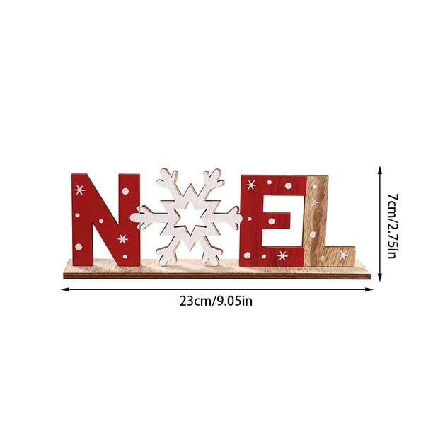 Decoración De Navidad Adorno De Mesa De Navidad Navidad Papá Noel De Madera Muñeco De Nieve Copos De Nieve Decoración De Letras Adorno De Mesa Letras Signo Decoración De ANGGREK Christmas Table Ornament