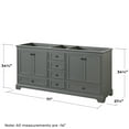 thumbnail image 6 of Wyndham Collection Wcs202072dcxsxxmxx Deborah 71" Double Free Standing Wood Vanity Cabinet, 6 of 7