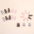 thumbnail image 2 of Fofosbeauty 24pcs Press on False Nails, Coffin Fake Acrylic Nails, Popping Champagne Marbling, 2 of 10