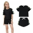 thumbnail image 6 of 5-14T Kids Girls Boys Tracksuit 2 Pieces Set Crop Tops with Shorts Pants Sport Set Pyjama Sets, 6 of 10