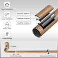 thumbnail image 5 of MEC 2 Pack Wrap Around Curtain Rods Wood, Blackout Heavy Duty Curtain Pole for Windows 28 to 48 Inch, 1" Decorative Room Darkening Curved Boho Drapery Rod (Wood/Unique Design/All Matel), 5 of 18