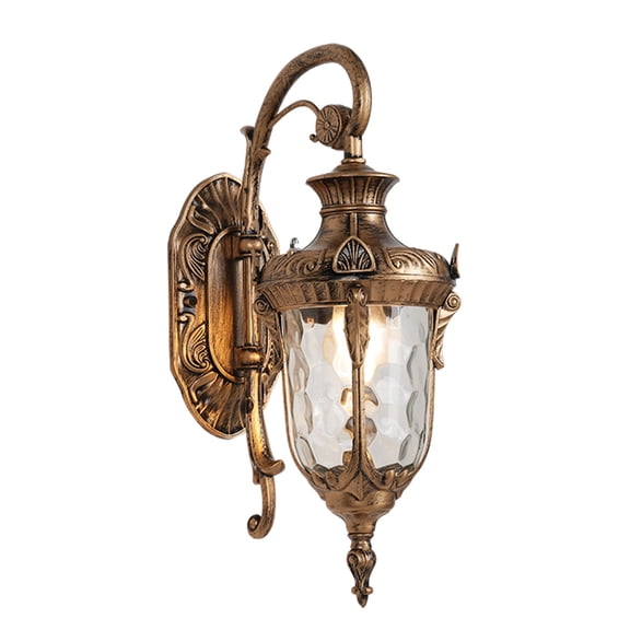 Antique Vintage Exterior Waterproof Wall Lantern Lamp, Outdoor Wall Light Fixtures, 9.06*6.3*16.93in Lights Fixtures with Hammered Glass Shade for House, Living Room, Kitchen, Bedroom