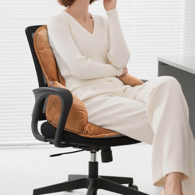 BKER USB Heated Seat Cushion For Heated Seat Pad With Lumbar Support Large Heating Area Heated Seat Cover With 3 Heat & Settings For Home & Wheelchair