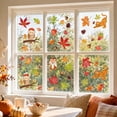 thumbnail image 4 of Fall Window Clings, Thanksgiving Animal Maple Leaf Static Glass Stickers, Reusable Double Sided Pvc Decals for Glass Door Home Decor B, 4 of 6