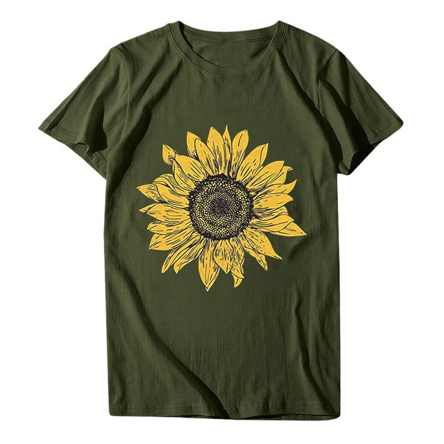 Camiseta de manga corta con estampado floral para mujer Fridja zx2476