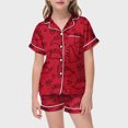 thumbnail image 2 of Toddler Boys Satin Pajamas Set DIY Colouring Pajama Sets Button Down Tops Set Classic Pajamas Set Girls Pjs Size 2T 3T, 2 of 5