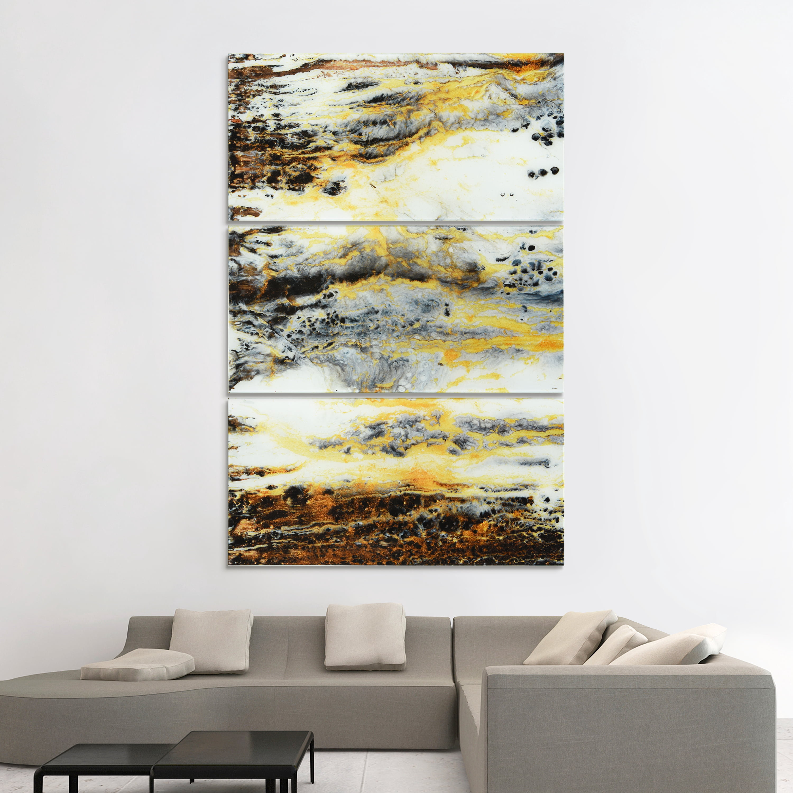 Granite I ABC 36 in x 72 in Mixed Media Art, by Empire Art 3 Count