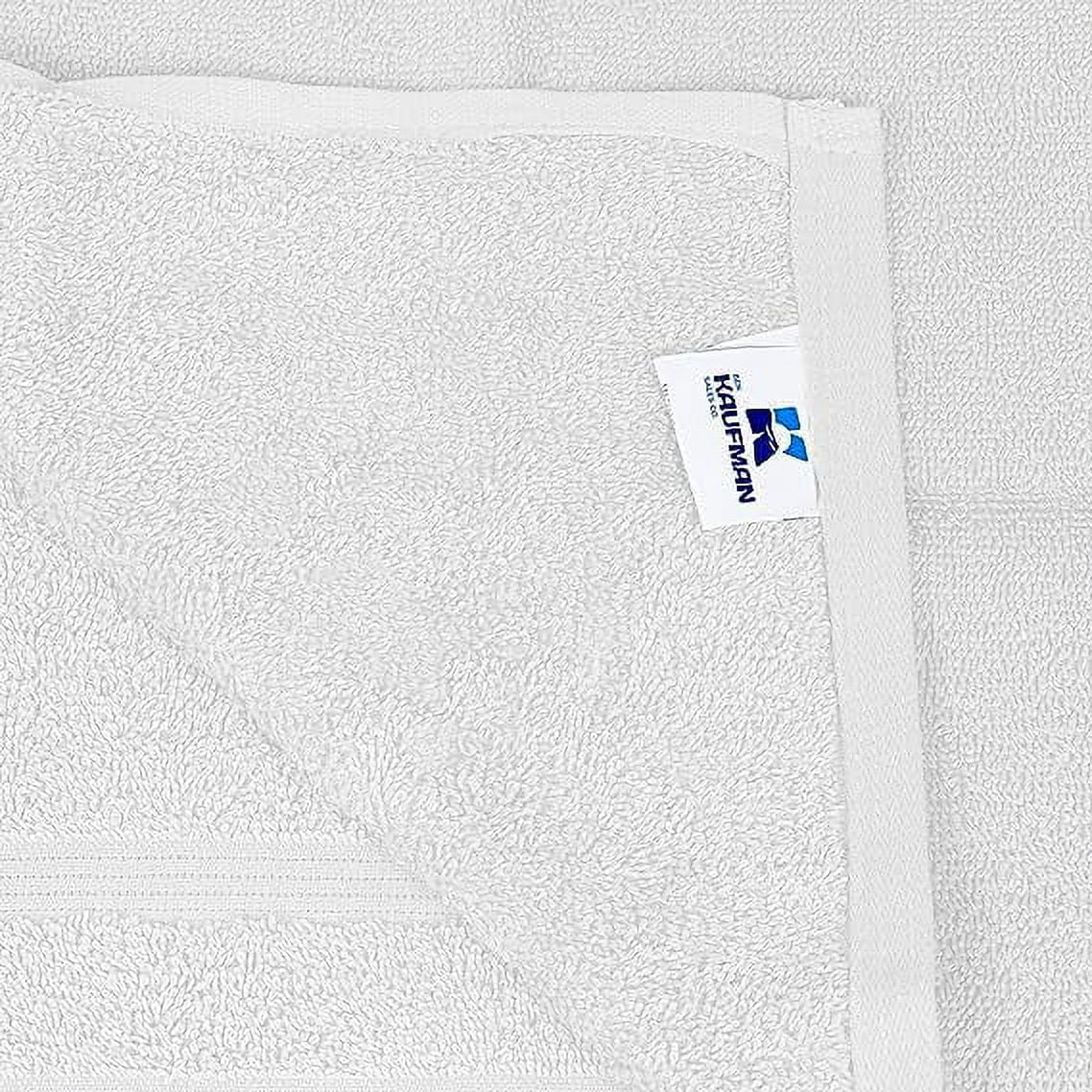 Kaufman - Premium Hand Towels Set for Bathroom, Spa, Gym, and Face Towel 100% Cotton Ring Spun, Ultra Soft Feel and Highly Absorbent Towels (White, 72-PK)