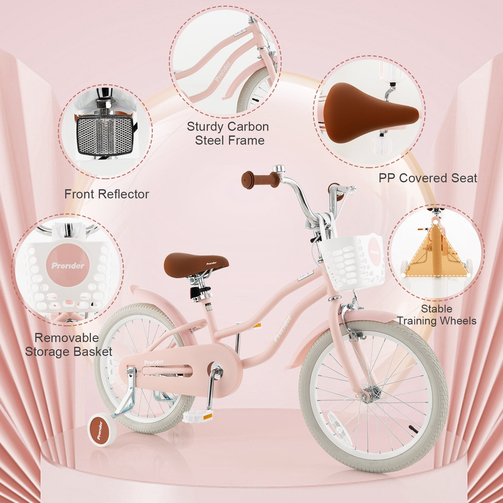 Costway 18'' Kids Bike Toddler Bicycle with Training Wheel