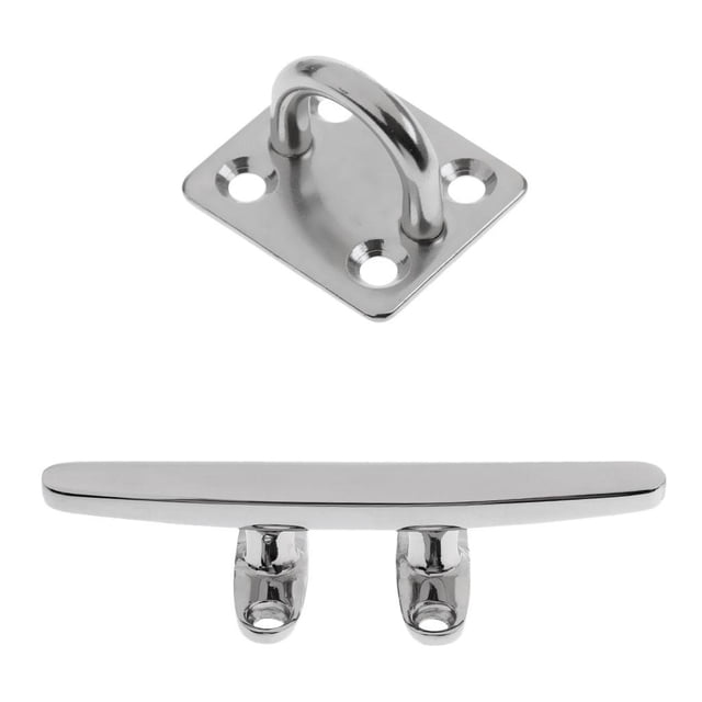 Accesorios Marino Cleat Listón de Cuerda + Almohadilla Cuadrada licencia de material acero Inoxidable Resistente para Barco Yotijar Cierre para barcos