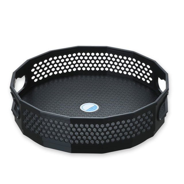 Bandeja giratoria de plástico Bewildely para Cocina y despensa color Negro Grande