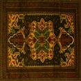 thumbnail image 1 of Ahgly Company Machine Washable Indoor Square Persian Yellow Traditional Area Rugs, 6' Square, 1 of 4
