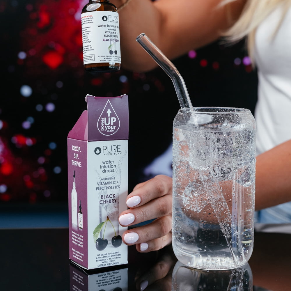 Pure Inventions Black Cherry Water Enhancer, Vitamin C + Electrolytes, Sugar-Free, 30 Servings