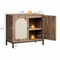thumbnail image 3 of Woven Rattan Sideboard Cabinet, Kitchen Storage Cabinet with Adjustable Shelf, Freestanding Storage Sideboard for Living Room, Dining Room, Hallway, Entry, 3 of 8