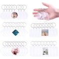 thumbnail image 1 of PinesC 40Pcs Pendant Picture Frame Keyrings, Make Your Own Keyring Kit, Central Pendant for Kids To Assemble And Attach To Key Rings And Bags Transparent, 1 of 5
