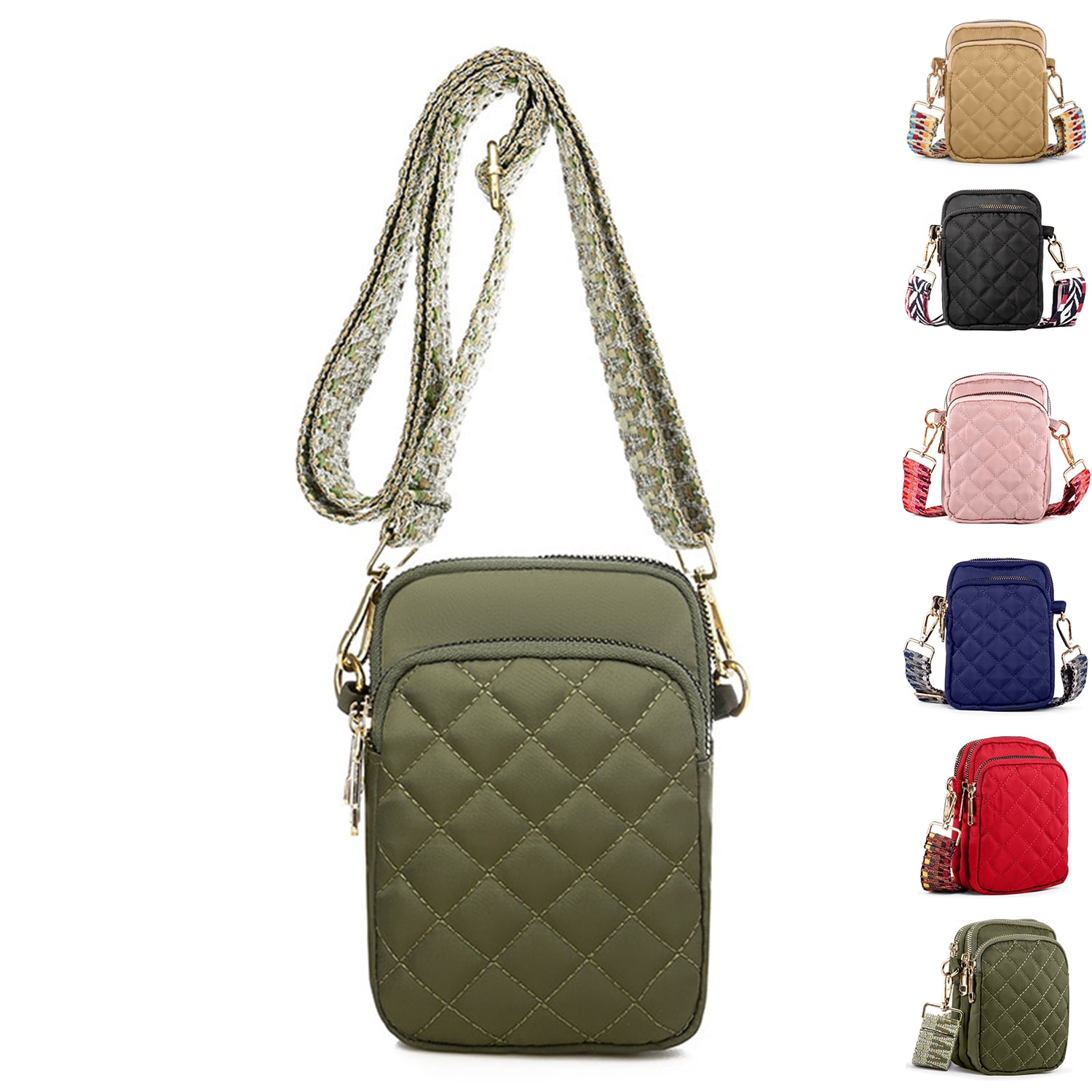 Crossbody Bag for women,Wide Strap Cell Phone Purse Shoulder bag  Wallet,black，G141047 - Walmart.com