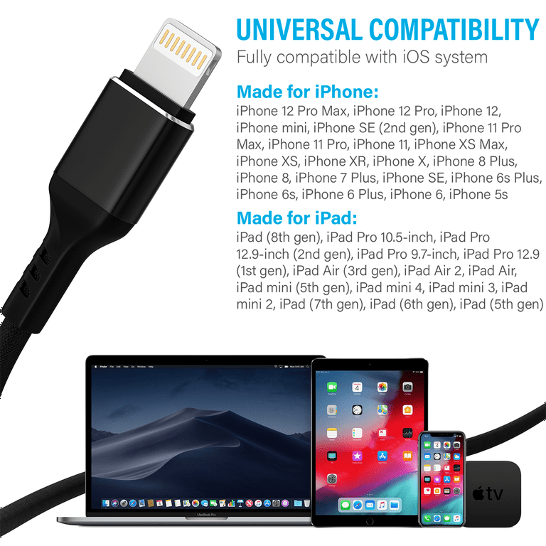iPhone USB Data Sync Charger Cable Cords for iPhone 12 11 X 8 7 6S 6 5S 5