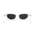 thumbnail image 4 of Womens Mod Square Cat Eye Thick Plastic Sunglasses White Black, 4 of 4