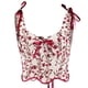 thumbnail image 4 of ICHUANYI Clearance Women Casual Sexy Eyelet Lace-up Floral Print Fishbone Court Vintage Corset Straps Tank Top(Beige, L) ICHUANYI WER2023081011401, 4 of 9