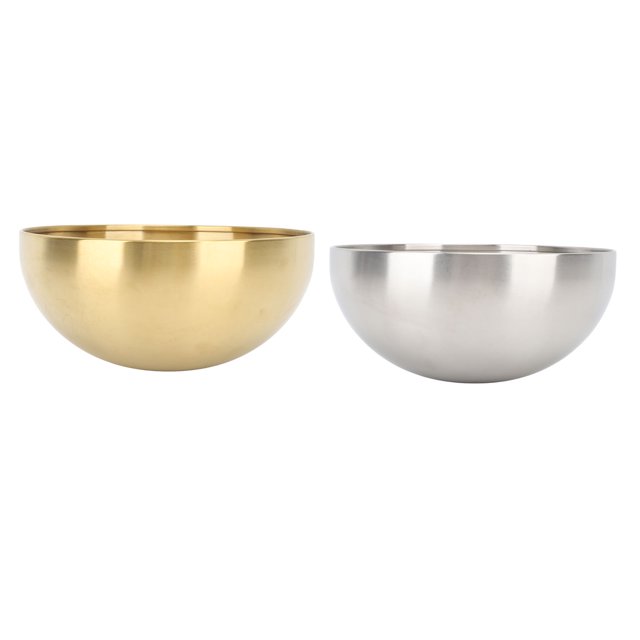 Cuencos para mezclar ensaladas aislamiento de doble pared fondo cónico duradero dorado y plateado ensaladera de 59 pulgadas de diámetro 2 piezas para cocina para acampar ANGGREK Otros