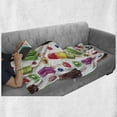 thumbnail image 6 of Sweets Soft Flannel Fleece Throw Blanket, Yummy Vivid Ice Creams with Fruit and Chocolate Flavors Kiwi Watercolor Design, Cozy Plush for Indoor and Outdoor Use, 50" x 70", Multicolor, by Ambesonne, 6 of 6