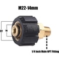 thumbnail image 2 of Pressure Washer Adapter, Female Metric M22 to 1/4 Inch Male NPT Fitting, 5000 PSI, 2 of 4