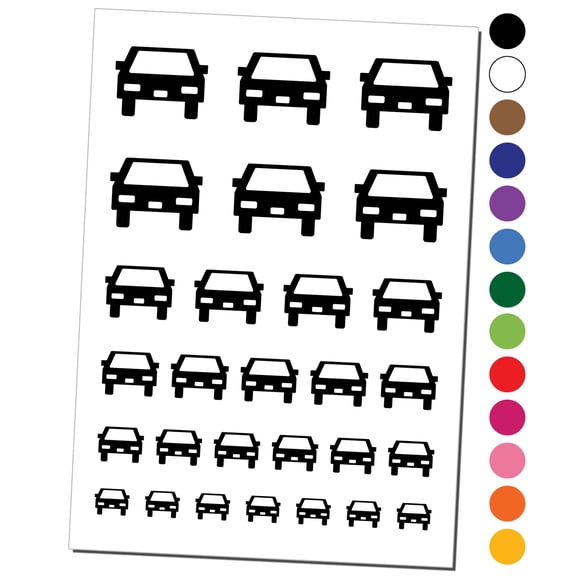 Car Automobile Driving Symbol Water Resistant Temporary Tattoo Set Fake Body Art Collection - Dark Blue