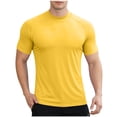 thumbnail image 2 of LEKWK Mens Shirt Quick Dry Short Sleeve Crewneck Shirts Loose Fit Raglan Seams Lightweight Tees Workout Running Gym Training Tops Yellow XXL, 2 of 6