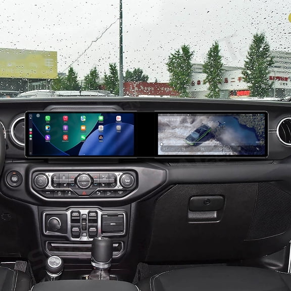 SNATEEN Dual 12.3 inch Carplay Screen/Radio/Multimedia Player for Jeep Wrangler Rubicon 2018-2026 Car Navigation/GPS Upgrade Headunit Android Display 1080P Touch Screen Receiver Replace System