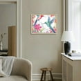 thumbnail image 4 of COMIO Pink Floral and Birds Print On Canvas with Wooden Frame 16x12in / 20x16in 16x12in, 4 of 4