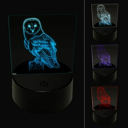 

Magnificent Barn Owl LED Night Light Sign 3D Illusion Desk Nightstand Lamp