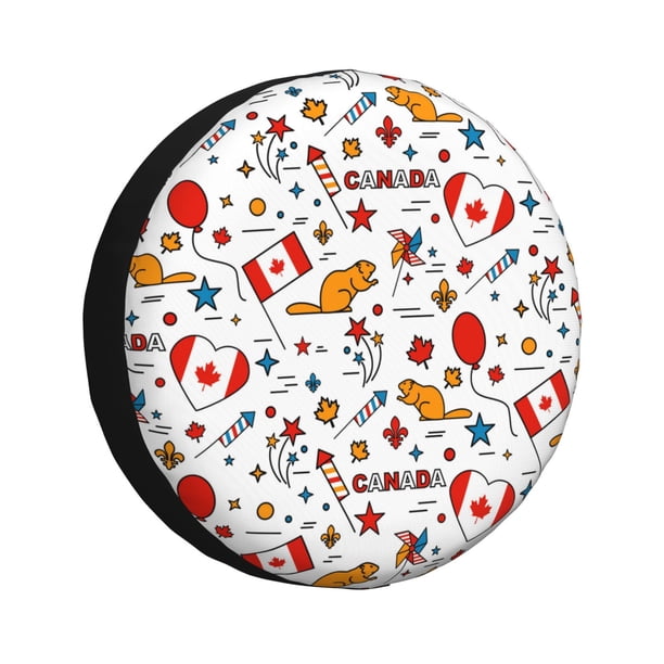 Balery Canada Day Cubiertas para Neumáticos - Protector Resistente para Neumáticos de Camioneta, SUV, Remolque, Camper y RV-14 inch