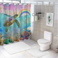 thumbnail image 7 of Orinice Colorful Sea Turtle Shower Curtain，Waterproof Washable Fabric Shower Curtain for Bathroom，Thick Weighted Shower Curtains with 12 Iron Hooks, Summer Ocean Bathroom Decor Shower Curtain  60x72, 7 of 7